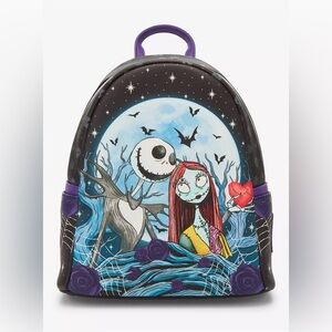 Loungefly Nighmare Before Christmas Jack and Sally Moon Mini Backpack